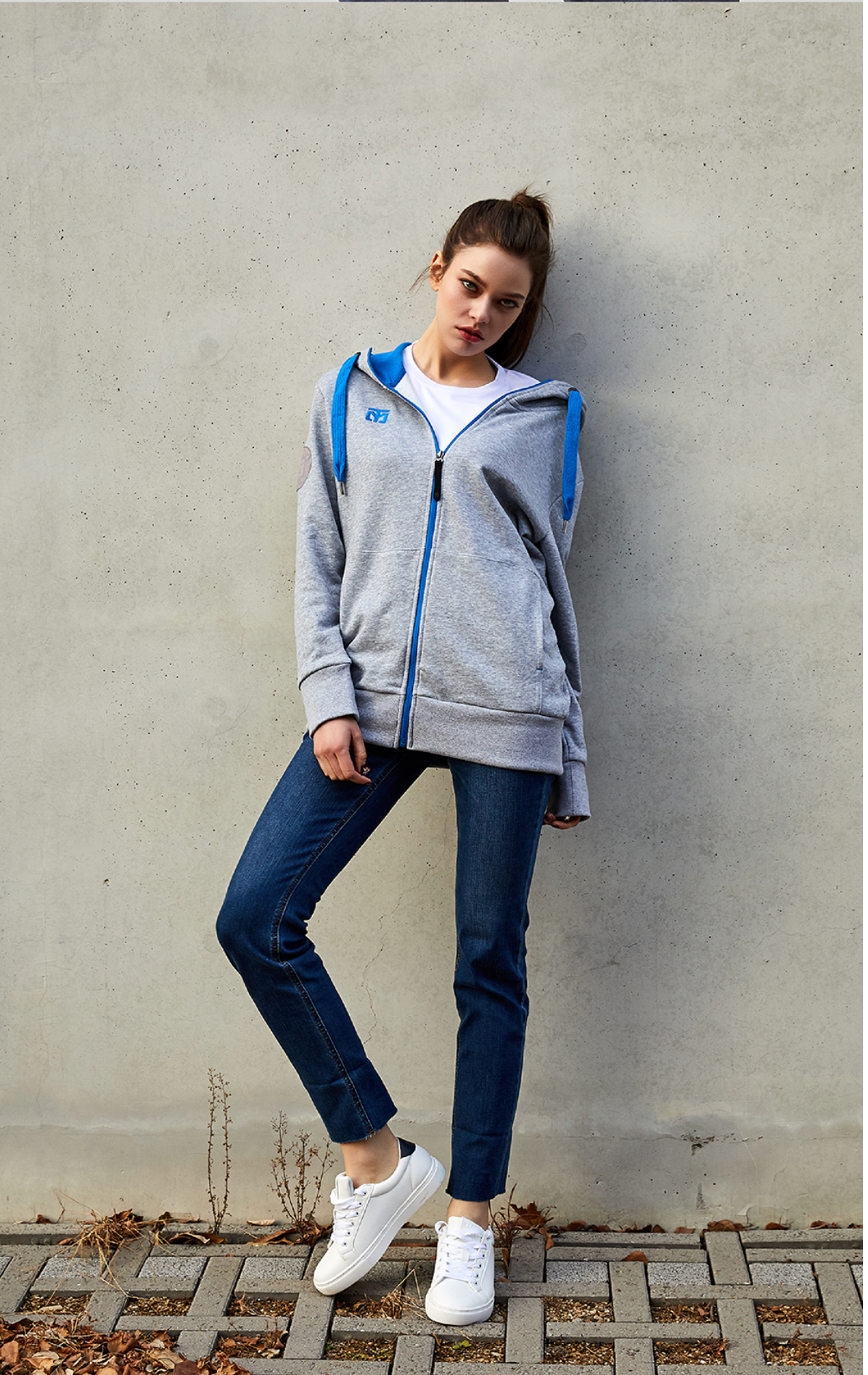 Hood zip-up (gray)