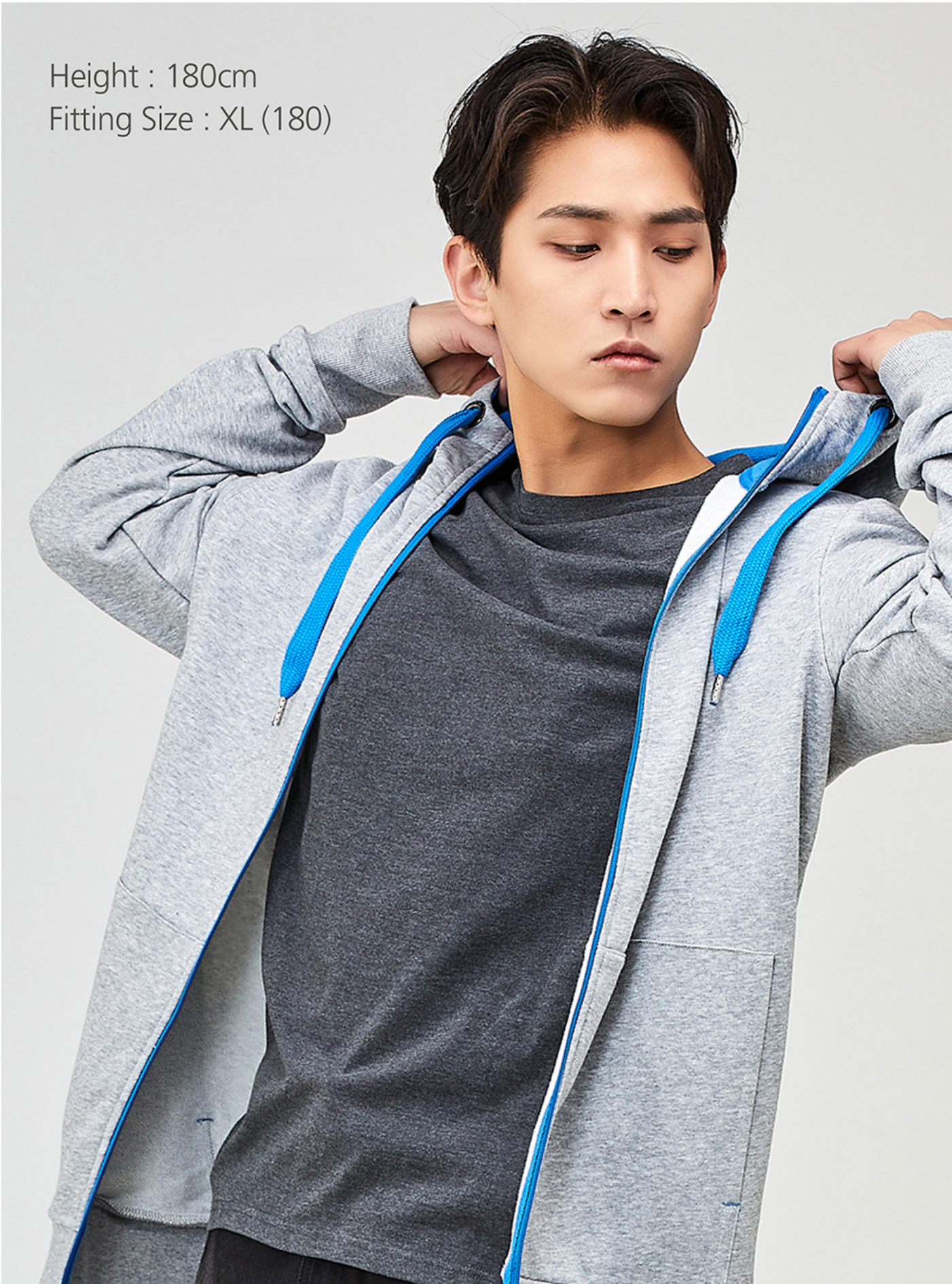 Hood zip-up (gray)