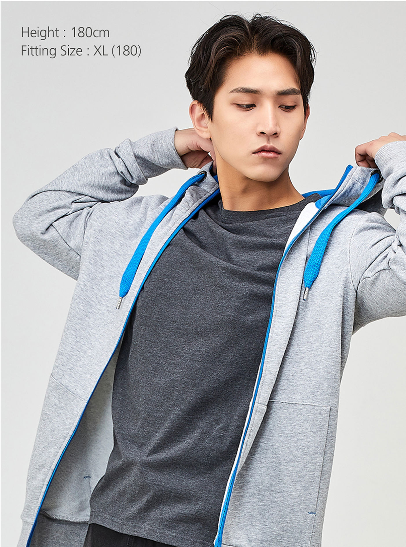 Hood zip-up (Gray)